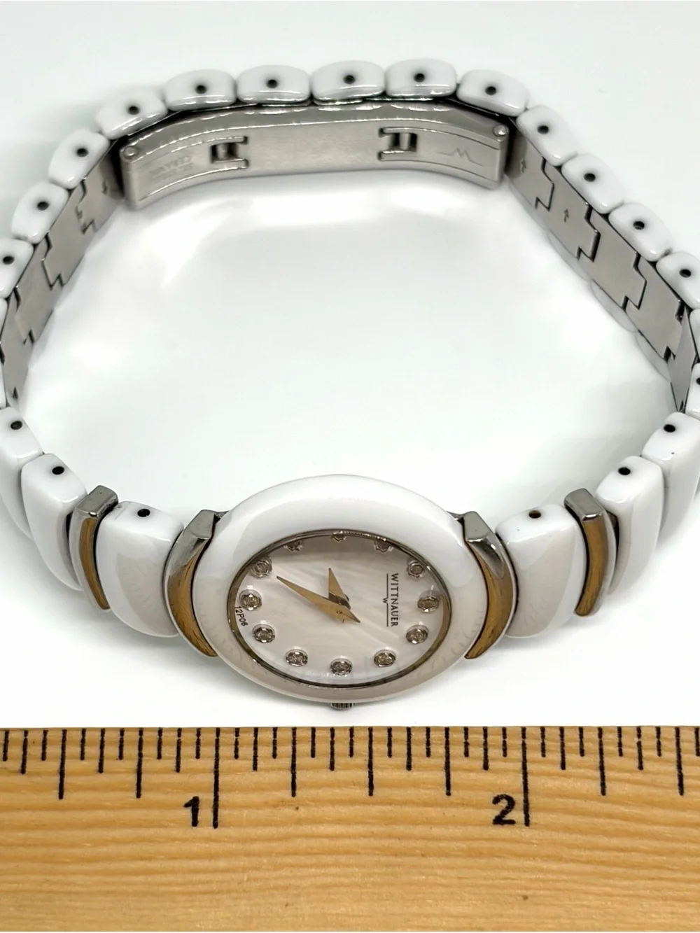 Wittnauer White Ceramic Diamond Luxury Watch Women’s Swiss Sapphire Crystal